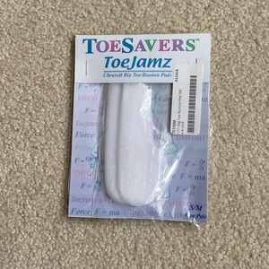 ToeSavers ToeJamz WHITE Ultrasoft Big Toe/Bunion Pads — size S/M — NEW